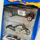 2001 Hot Wheels Police Cruisers 5 Pack Set de 5 - Dodge Power Wagon, Scorchin' Scooter, Police Car, Enforcer, Jeep Jeepster