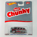 2016 Hot Wheels Pop Culture Nestle Chunky Custom Chevy Greenbrier Sports Wagon plata Llantas de Goma RR redline base ZAMAC