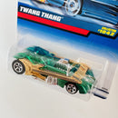1999 Hot Wheels Twang Thang 1042 verde metálico con guitarra dorada 5SP