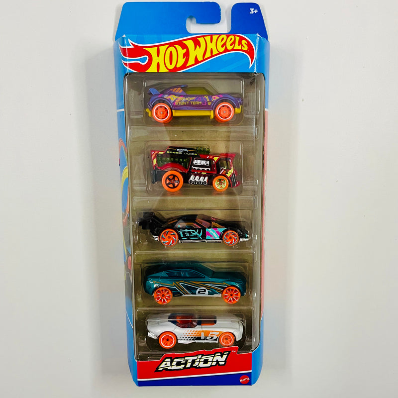 2022 Hot Wheels Action 5 Pack Set de 5 - Hi Beam, Chill Mill, GT Hunter, Grand Cross, RRRoadster