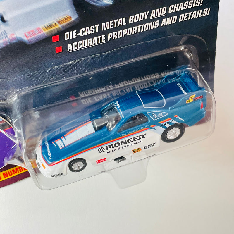 1997 Johnny Lightning Dragsters USA NHRA Limited Edition 1/15,000 Tom Hoover Pioneer 94 Dodge Daytona Funny Car azul con blanco