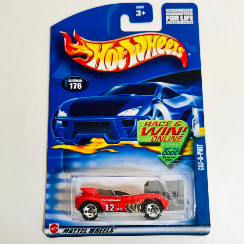 2002 Hot Wheels Cat-A-Pult 176 rojo 5SP base ZAMAC