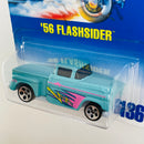 1996 Hot Wheels Chevy 56 Flashsider 136 turquesa 5DOT variante Base Gris - Raro de Encontrar