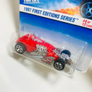 1997 Hot Wheels First Editions Saltflat Racer rojo 5SP base Malasia