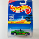 1997 Hot Wheels Heat Fleet Series Police Cruiser verde 5SP tarjeta Coolest to Collect