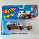 2015 Hot Wheels Track Stars Haulers Custom Volkswagen Hauler marrón con blanco PR5 base ZAMAC