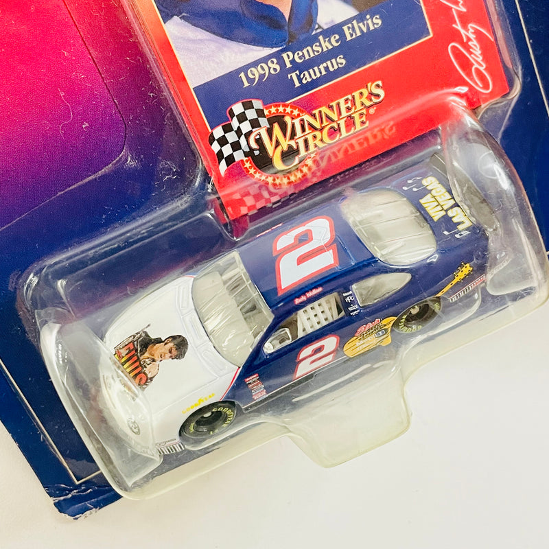 1998 Hasbro Kenner Winners Circle NASCAR Stock Car Series Elvis Presley Edition Rusty Wallace 2 1998 Penske Elvis Ford Taurus azul con blanco