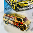 2019 Hot Wheels Super Chromes Custom 77 Dodge Van dorado 5SP base ZAMAC