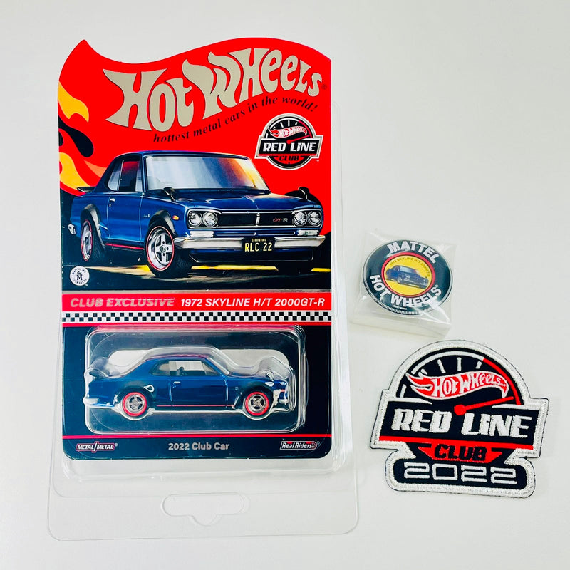 2022 Hot Wheels RLC 72 Nissan Skyline H/T 2000 GT-R Exclusivo Red Line Club azul spectraflame Llantas de Goma RR