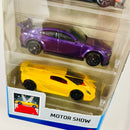 2022 Hot Wheels Motor Show 5 Pack Set de 5 - Renault Sport RS 01, 2013 SRT Dodge Viper, Aston Martin Vulcan, Jaguar XE SV Project 8, Lamborghini Sesto Elemento