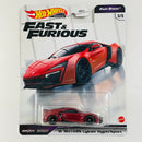 2021 Hot Wheels Premium Fast & Furious Rápidos y Furiosos Fast Stars W Motors Lykan HyperSport rojo Llantas de Goma Primera Edición