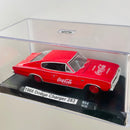 2018 M2 Machines Coca Cola Auto-Haulers 1966 Dodge Charger 383 rojo Llantas de Goma - Loose con Caja Acrílica