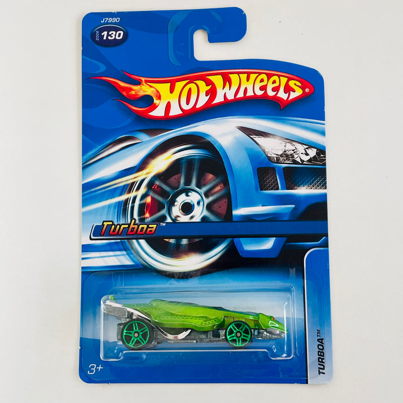 2006 Hot Wheels Turboa 130 verde metálico PR5 base ZAMAC