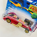 2002 Hot Wheels Trump Cars Hammered Coupe 072 rojo 5SP