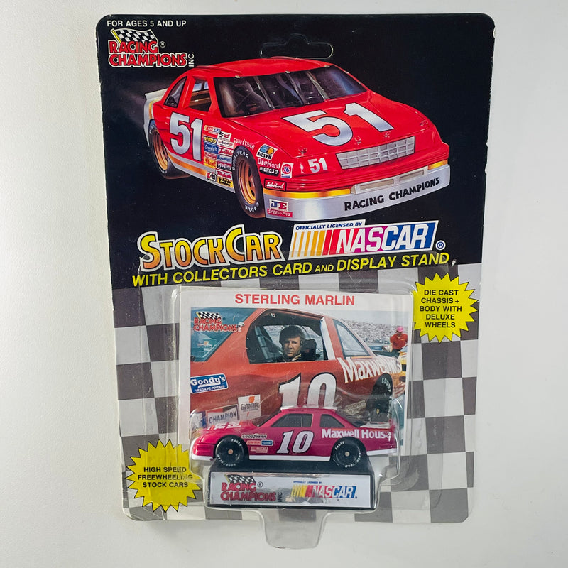 1992 Racing Champions Stock Car NASCAR Sterling Marlin 10 Maxwell House Chevrolet Lumina rojo Llantas Goodyear