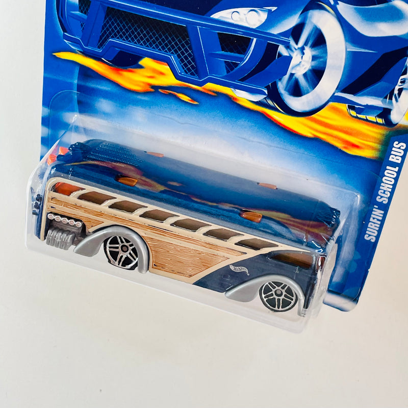 2001 Hot Wheels Surfin' School Bus 181 azul metálico PR5