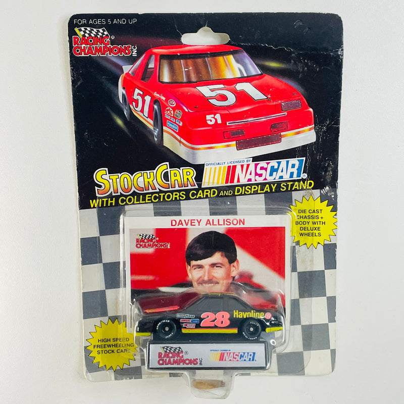 1992 Racing Champions Stock Car NASCAR Davey Allison 28 Texaco Havoline Ford Thunderbird negro Llantas Goodyear