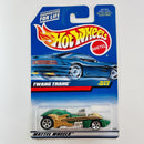 1999 Hot Wheels Twang Thang 1042 verde metálico con guitarra dorada 5SP