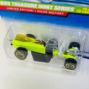 1998 Hot Wheels Treasure Hunt Rigor Motor verde neón 5SP