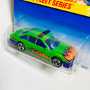 1997 Hot Wheels Heat Fleet Series Colección Set de 4 - Police Cruiser, School Bus, Peterbilt Tank Truck, Ramblin' Wrecker