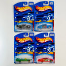 2001 Hot Wheels Monsters Series Colección Set de 4 - 59 Impala, Tail Dragger, 59 Cadillac, Purple Passion