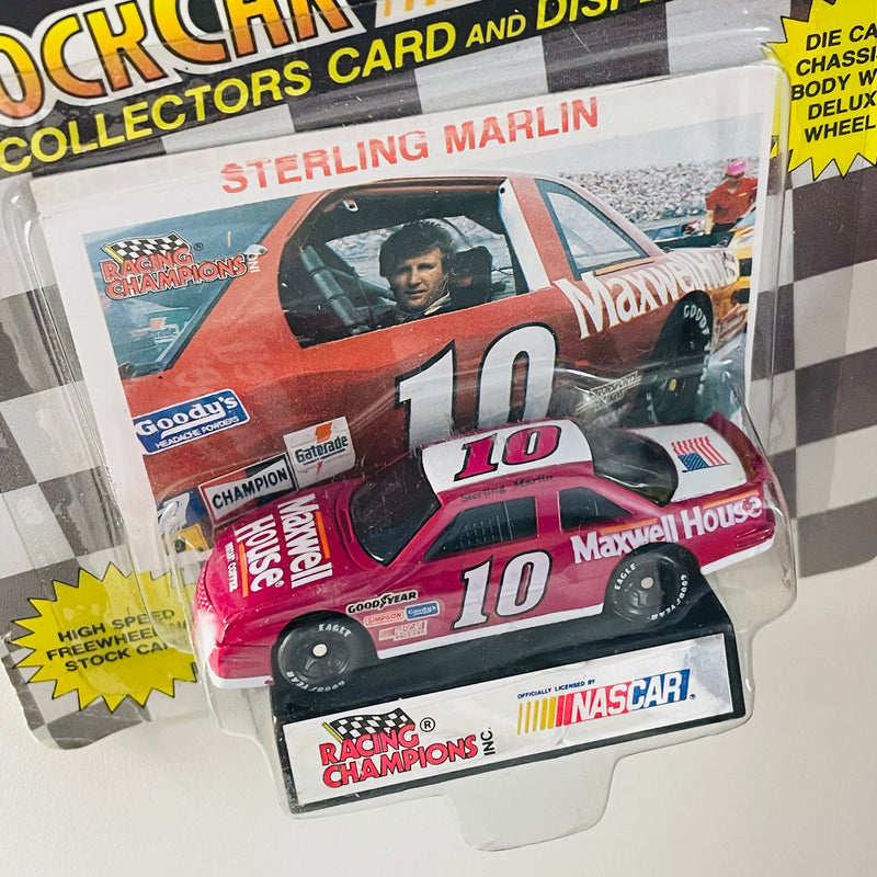 1992 Racing Champions Stock Car NASCAR Sterling Marlin 10 Maxwell House Chevrolet Lumina rojo Llantas Goodyear