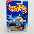 1996 Hot Wheels First Editions Rail Rodder negro con Motor Gris 5SP con MGW base ZAMAC