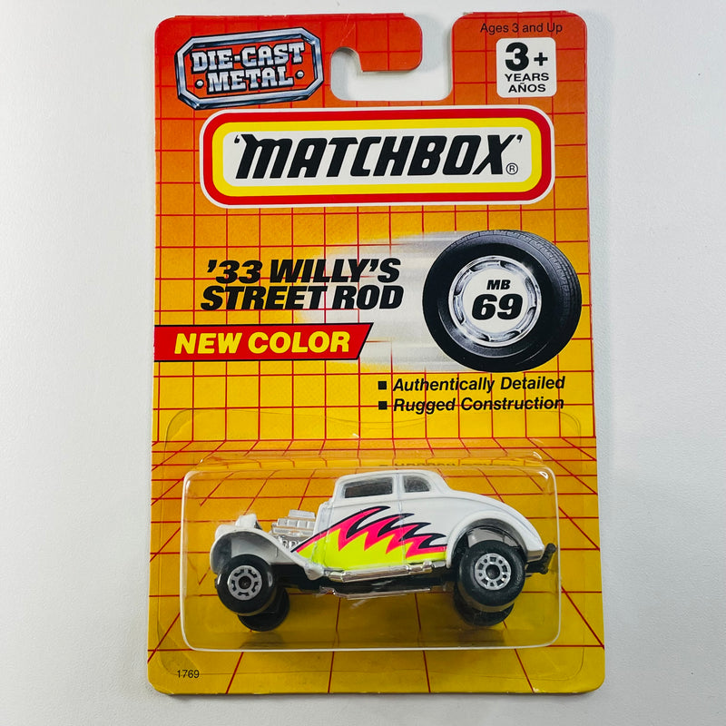 1993 Matchbox 33 Willys Street Rod 69 blanco