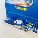 1993 Hot Wheels Swingfire 214 azul metálico WW base ZAMAC