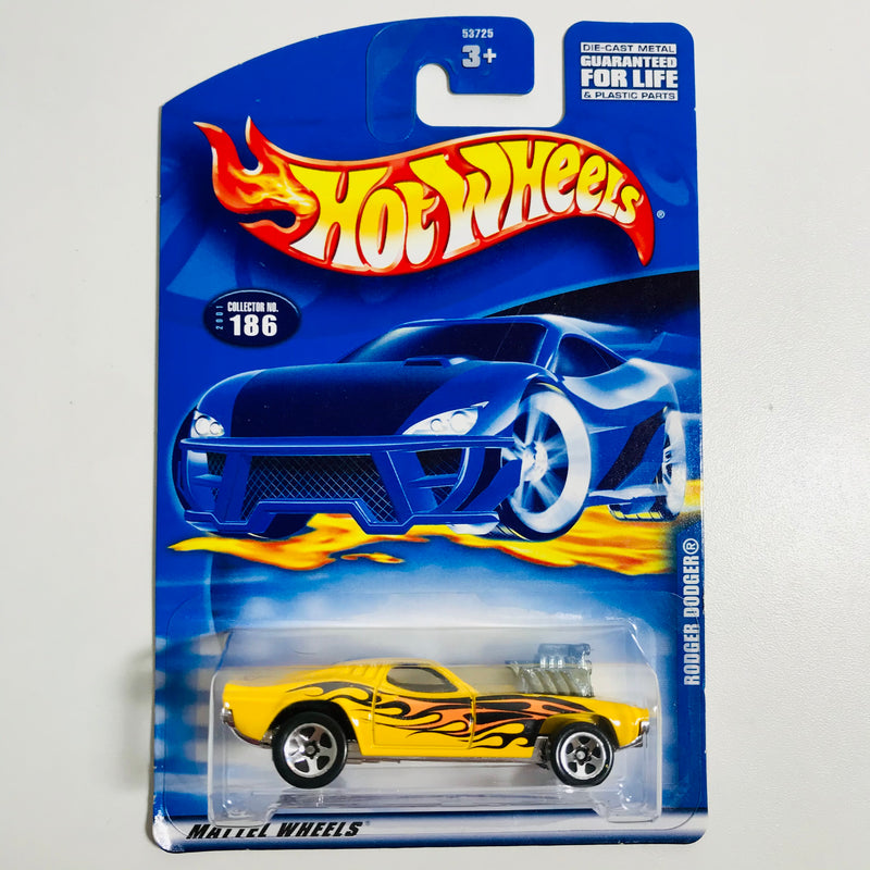 2001 Hot Wheels Rodger Dodger 186 amarillo 5SP