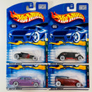 2001 Hot Wheels Rat Rods Series Colección Set de 4 - Track T, 33 Ford Roadster, Phaeton, Shoe Box 49 Ford