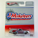 2013 Hot Wheels Pop Culture Mars 3 Musketeers 70 Chevelle Delivery plata metálico Llantas de Goma RR redline base ZAMAC