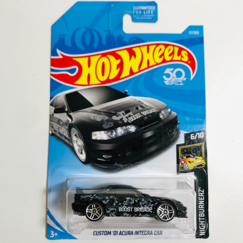 2018 Hot Wheels Nightburnerz Custom 01 Acura Integra GSR negro PR5