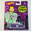 2015 Hot Wheels Pop Culture Batman Classic TV Series The Riddler Acertijo 70 Chevelle Delivery morado metálico Llantas de Goma RR redline base ZAMAC