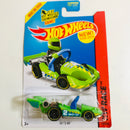 2014 Hot Wheels HW Race Let's GO verde PR5 base ZAMAC Primera Edición