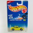 1996 Hot Wheels Pontiac Fiero 2M4 463 amarillo 5SP base ZAMAC