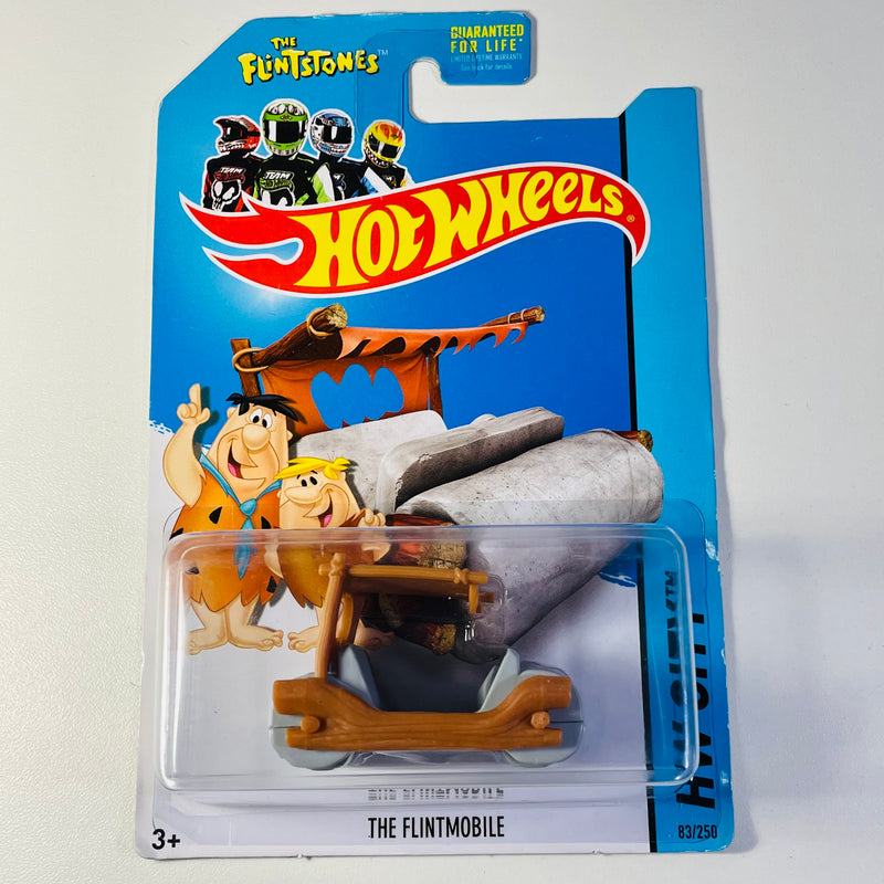 2014 Hot Wheels HW City The Flintstones Flintmobile Los Picapiedra marrón 5SP