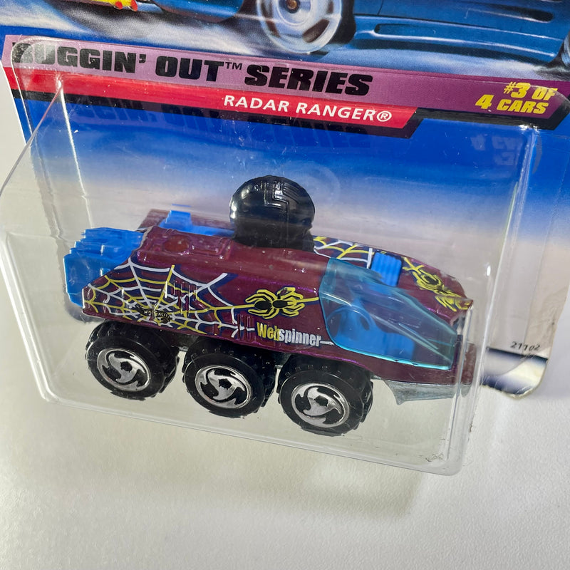 1999 Hot Wheels Buggin' Out Series Radar Ranger morado metálico SB base ZAMAC