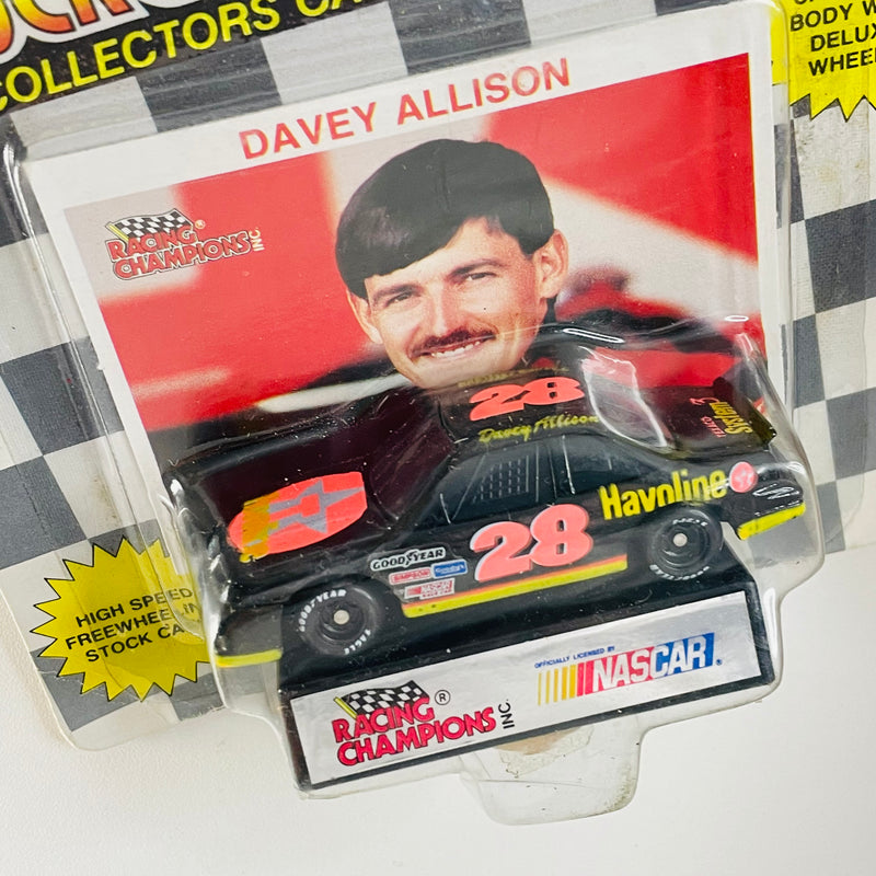 1992 Racing Champions Stock Car NASCAR Davey Allison 28 Texaco Havoline Ford Thunderbird negro Llantas Goodyear