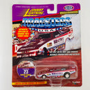 1997 Johnny Lightning Dragsters USA NHRA Limited Edition 1/15,000 Bruce Larson Sentry Gauges 90 Oldsmobile Funny Car rojo con blanco