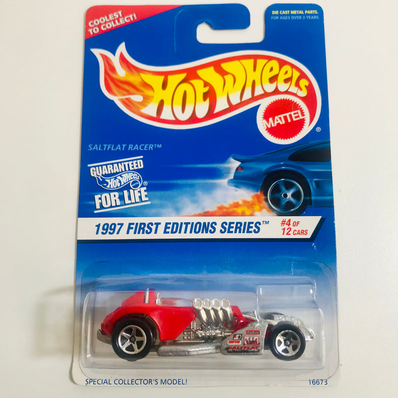 1997 Hot Wheels First Editions Saltflat Racer rojo 5SP base Malasia