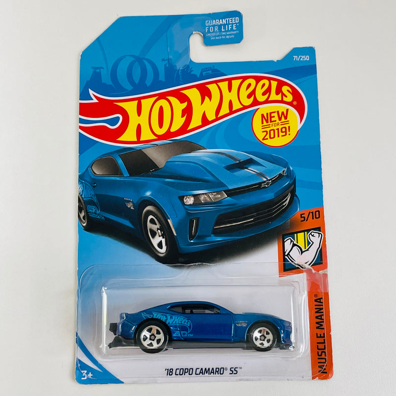 2019 Hot Wheels Muscle Mania 18 Copo Camaro SS azul metálico 5SP