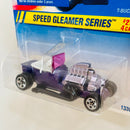1995 Hot Wheels Speed Gleamer Series T-Bucket morado metálico 5SP Motor Azul variante Advertencia en Lado Inferior