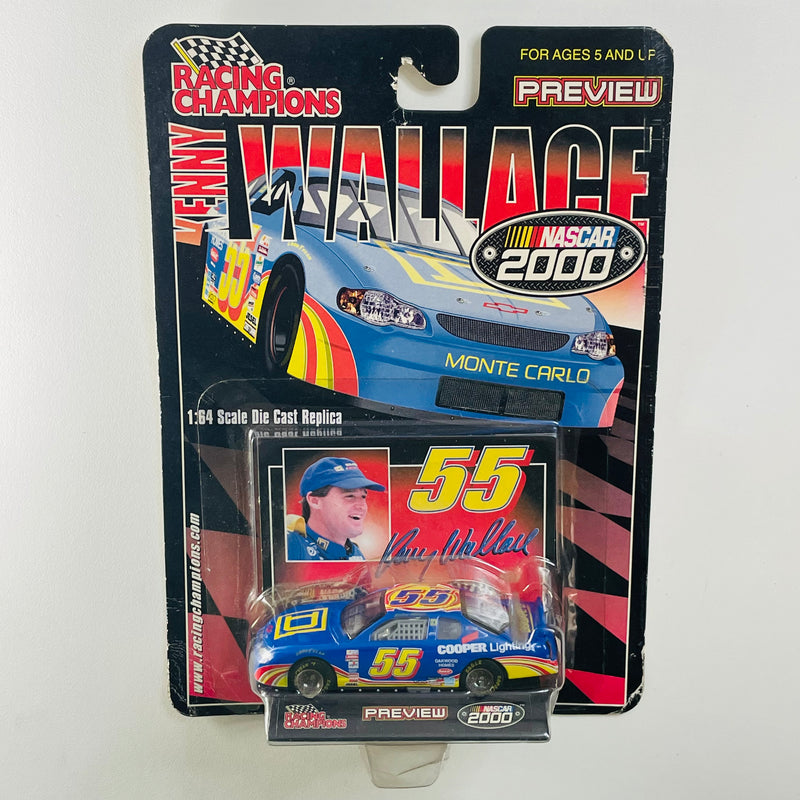 2000 Racing Champions Preview NASCAR Kenny Wallace 55 Cooper Lightning Chevrolet Monte Carlo azul Llantas Goodyear