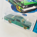 2014 Hot Wheels Color Shifters 64 Pontiac GTO verde metálico Y5 base ZAMAC