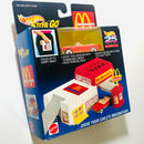 1995 Hot Wheels 25 Aniversario Sto & Go Set McDonalds Drive Thru con 65 Ford Mustang Convertible rojo WW