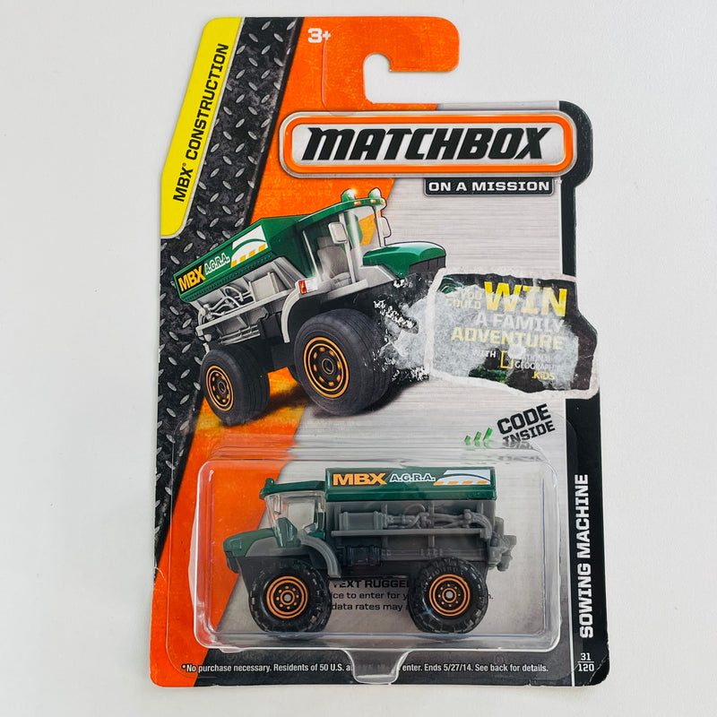 2014 Matchbox MBX Construction Sowing Machine gris con verde