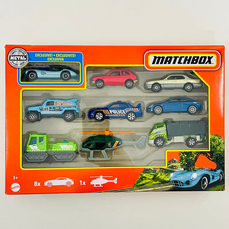 2022 Matchbox 9 Pack Set de 9 con 1956 Aston Martin DBR1 Exclusivo del Pack