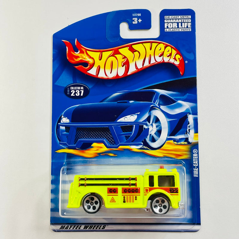 2001 Hot Wheels Fire Eater 237 amarillo fluorescente 5DOT