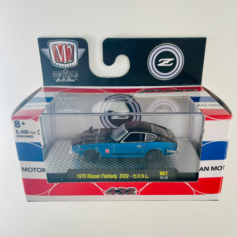 2021 M2 Machines Auto-Thentics Limited Edition 1/8,400 1970 Nissan Fairlady Z432 R67 azul Llantas de Goma